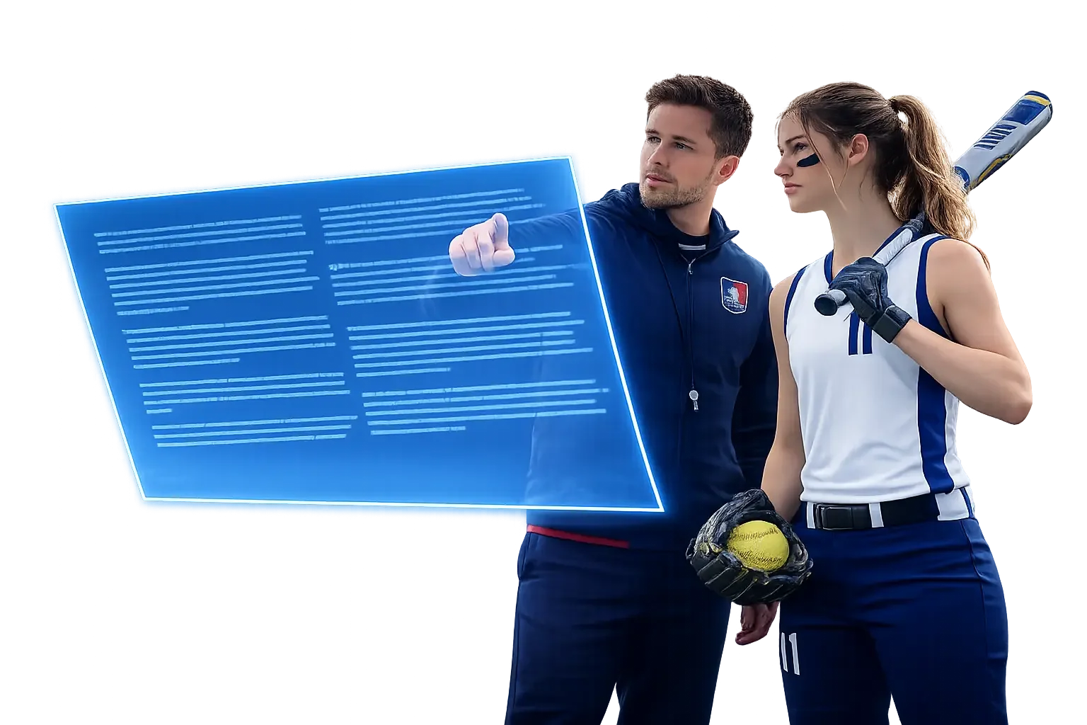 Coach reviewing player performance