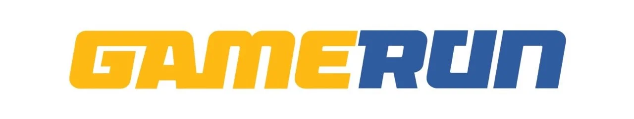Stylized text logo reading 'GAMERUN' with 'GAME' in yellow and 'RUN' in blue.