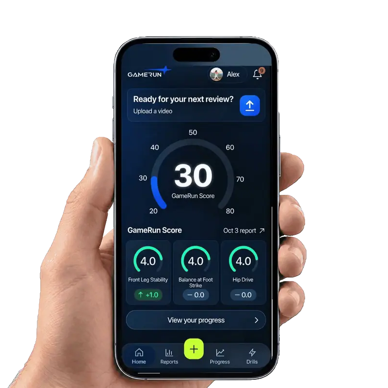 GameRun video analysis walkthrough on a phone