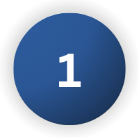 Blue circular button with the number one in white in the center.