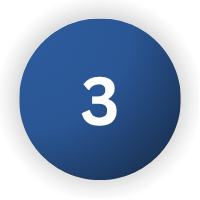 Blue circular button with the number 3 in white